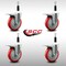 Service Caster 5'' SS Red Poly Swivel 7/8'' Expanding Stem Caster Set Total Lock Brake, 4PK SCC-SSEXTTL20S514-PPUB-RED-78-4 - alternate 3